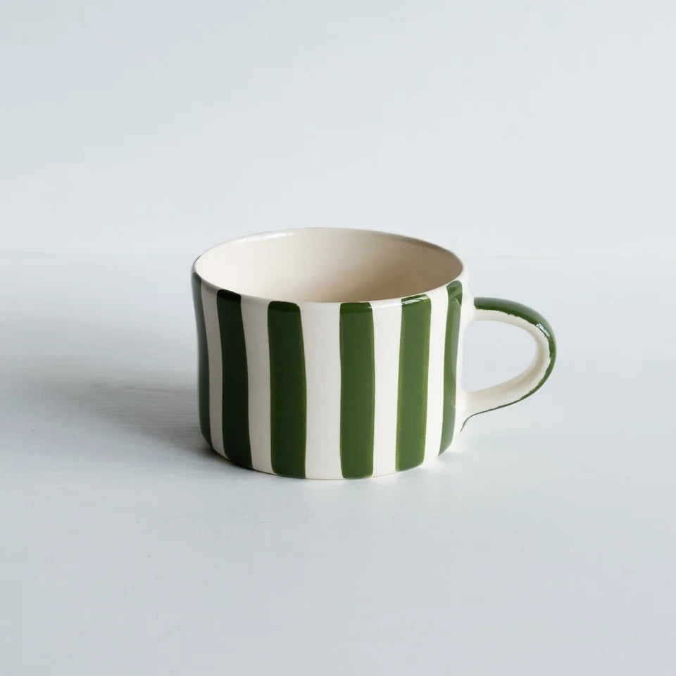 Candy Stripe Musango Mug - Hand painted, made in Portugal