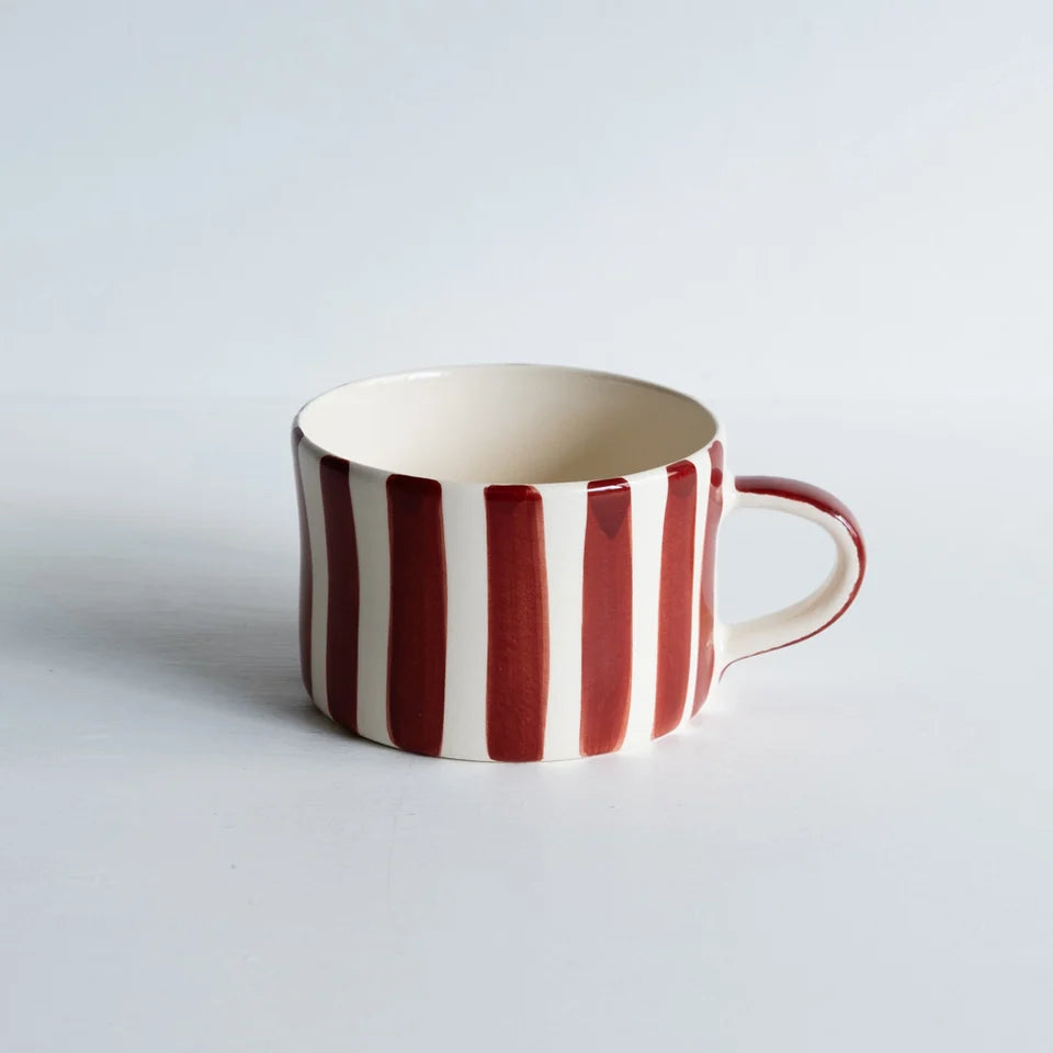 Candy Stripe Musango Mug - Hand painted, made in Portugal