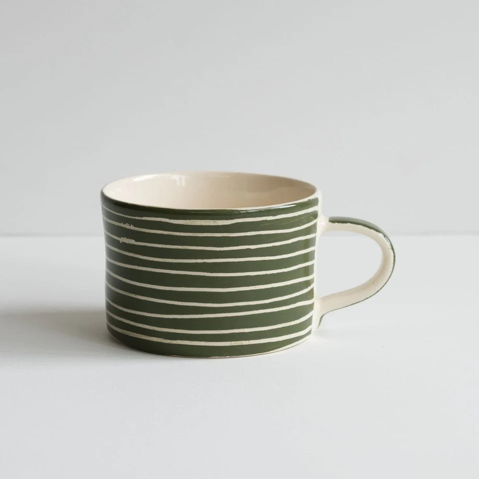 Horizontal Stripe Musango Mug - Hand painted, made in Portugal