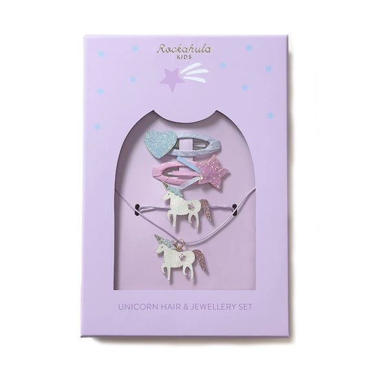 Unicorn Hair and Jewelry Set