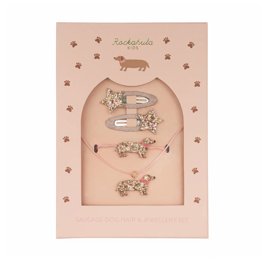 Sausage Dog Hair and Jewelry Set