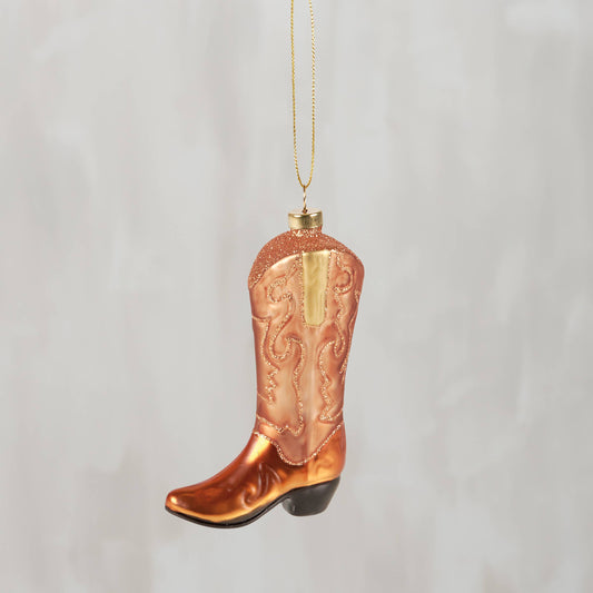 Cowboy Glass Boot Ornament - Primitives by Kathy