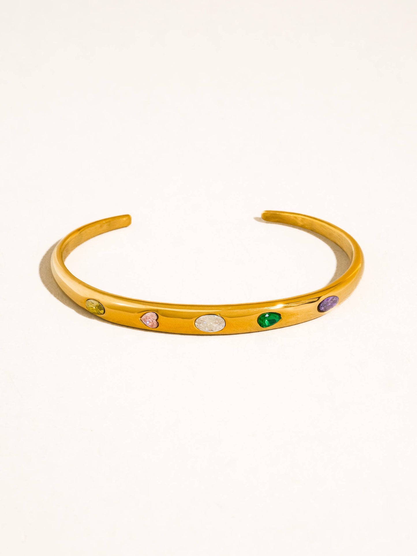 Juneau 18K Gold Non-Tarnish Multicolor CZ Bangle Flânerie by MAIQ
