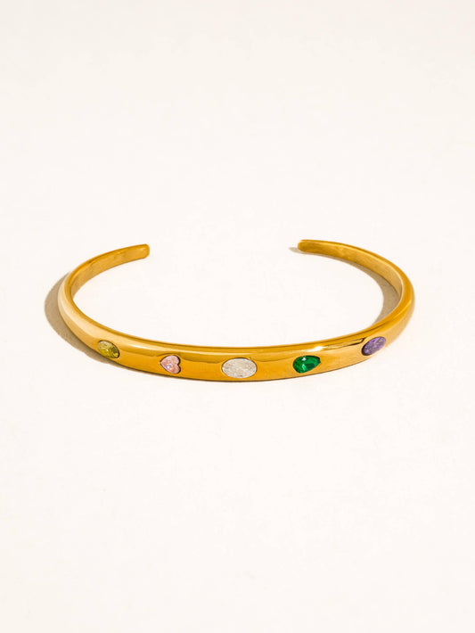Juneau 18K Gold Non-Tarnish Multicolor CZ Bangle Flânerie by MAIQ