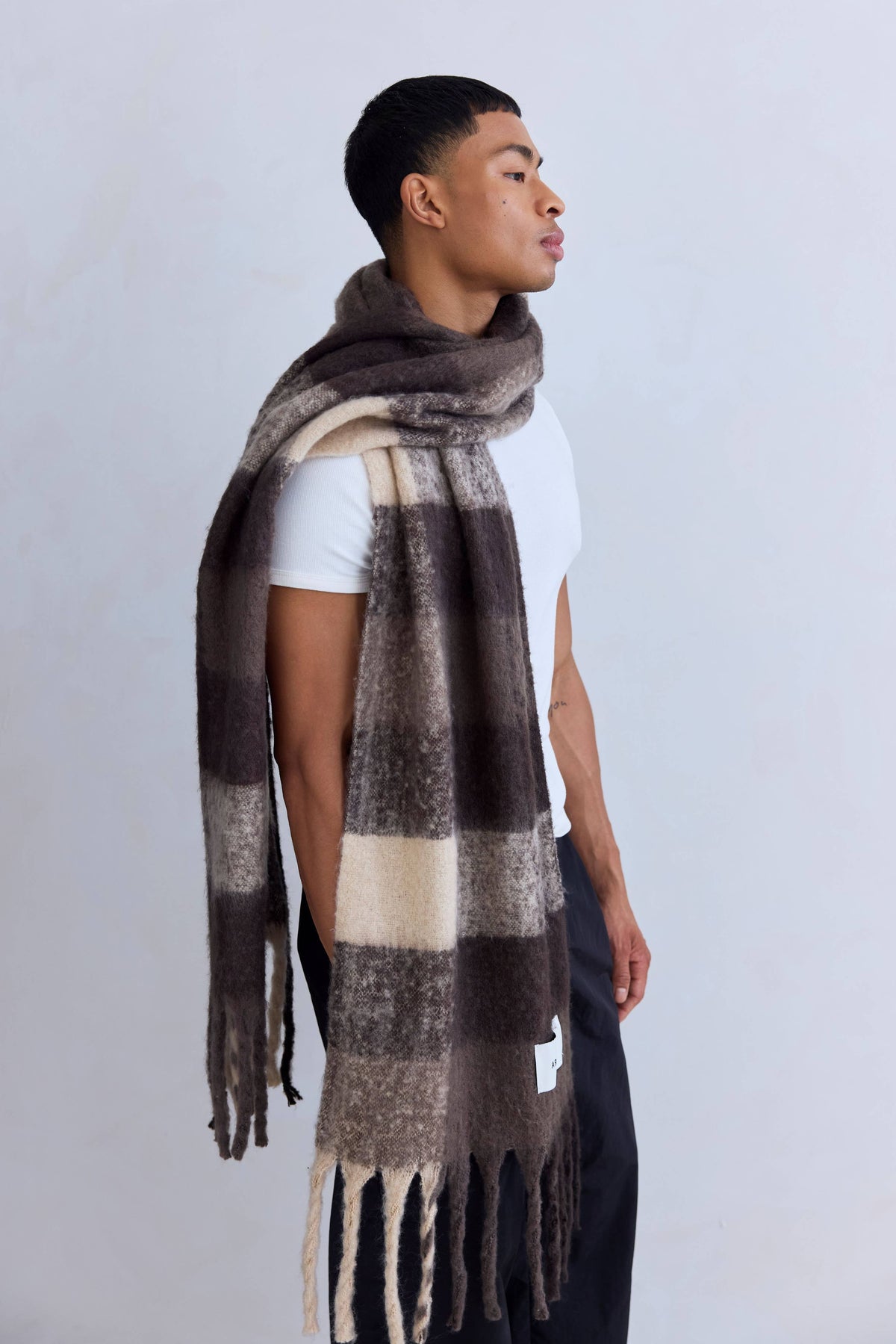 Brown Check Reykjavik Scarf - Arctic Fox & Co. - North America - The Reykjavik Scarf - 100% Recycled - FW26