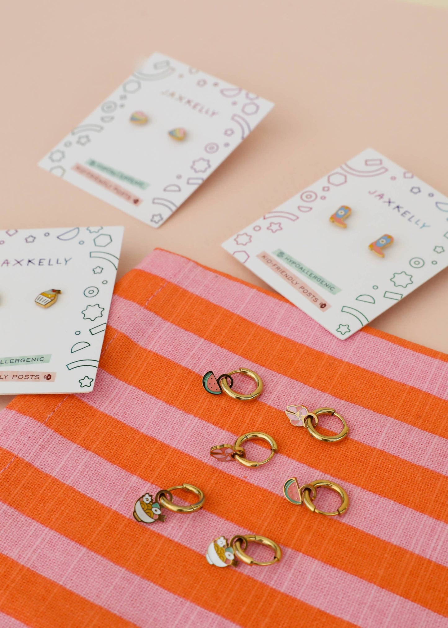 Cupcake Enamel Flat Back Kids Earrings - JaxKelly