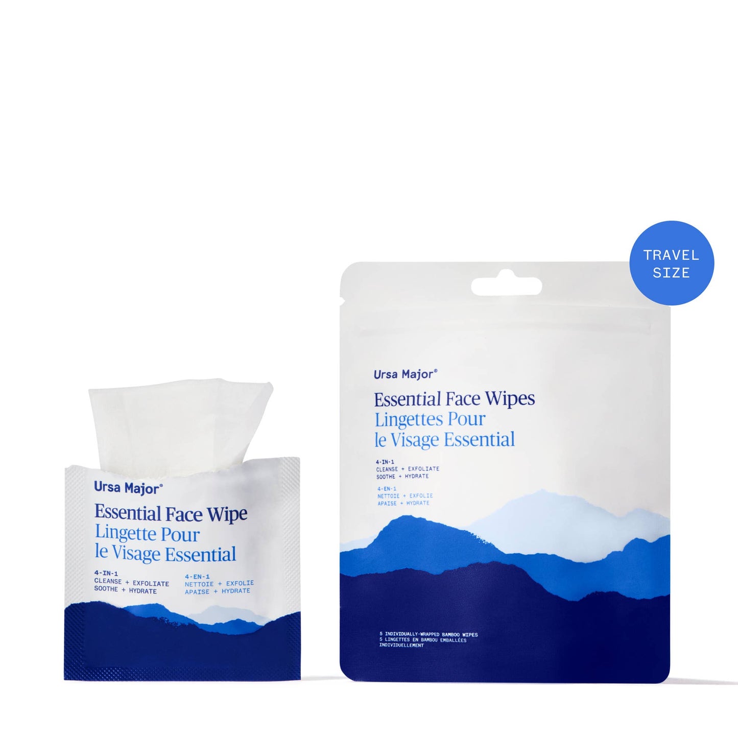 Essential Face Wipes, 5 ct Pouch Ursa Major
