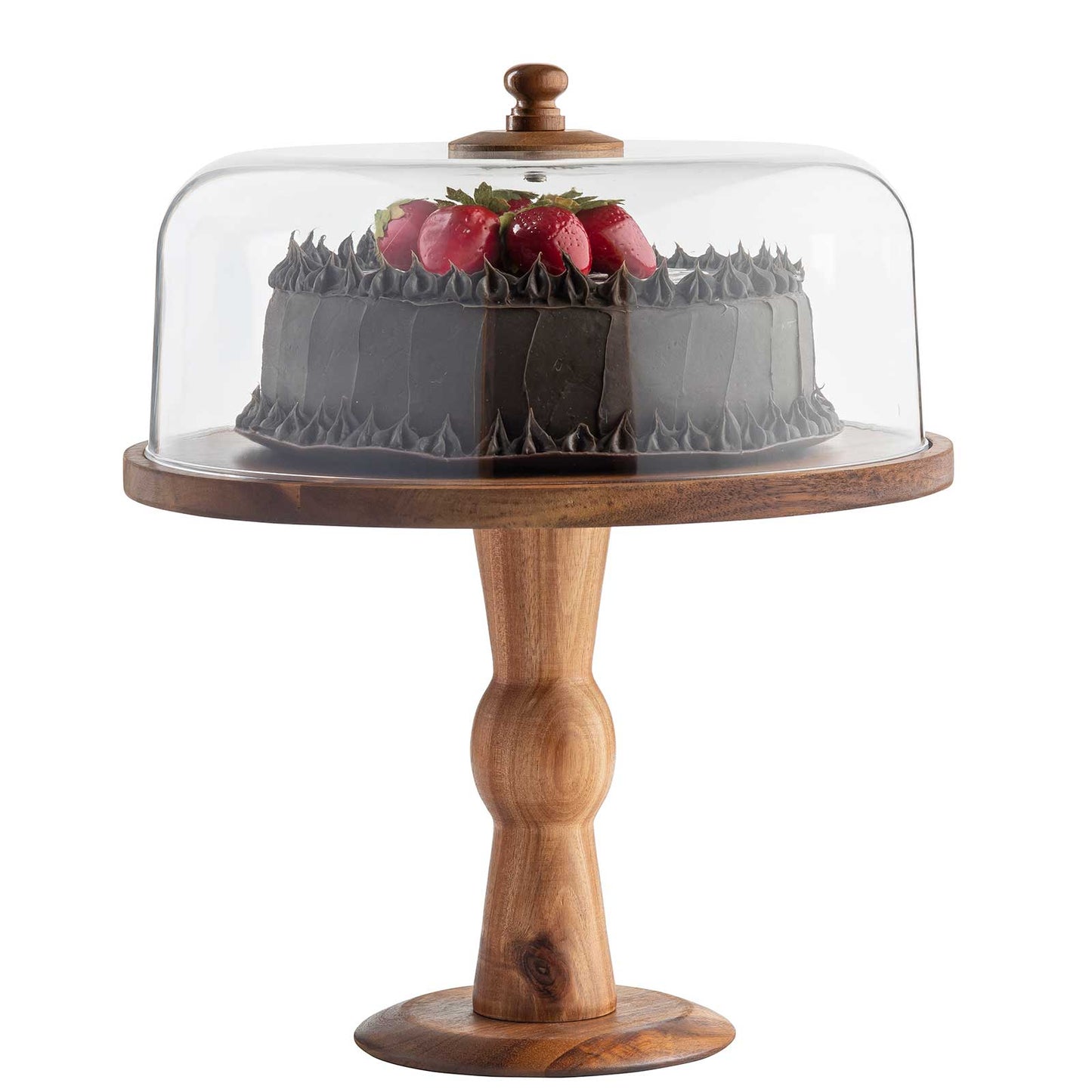 Acacia Cake Stand - tall