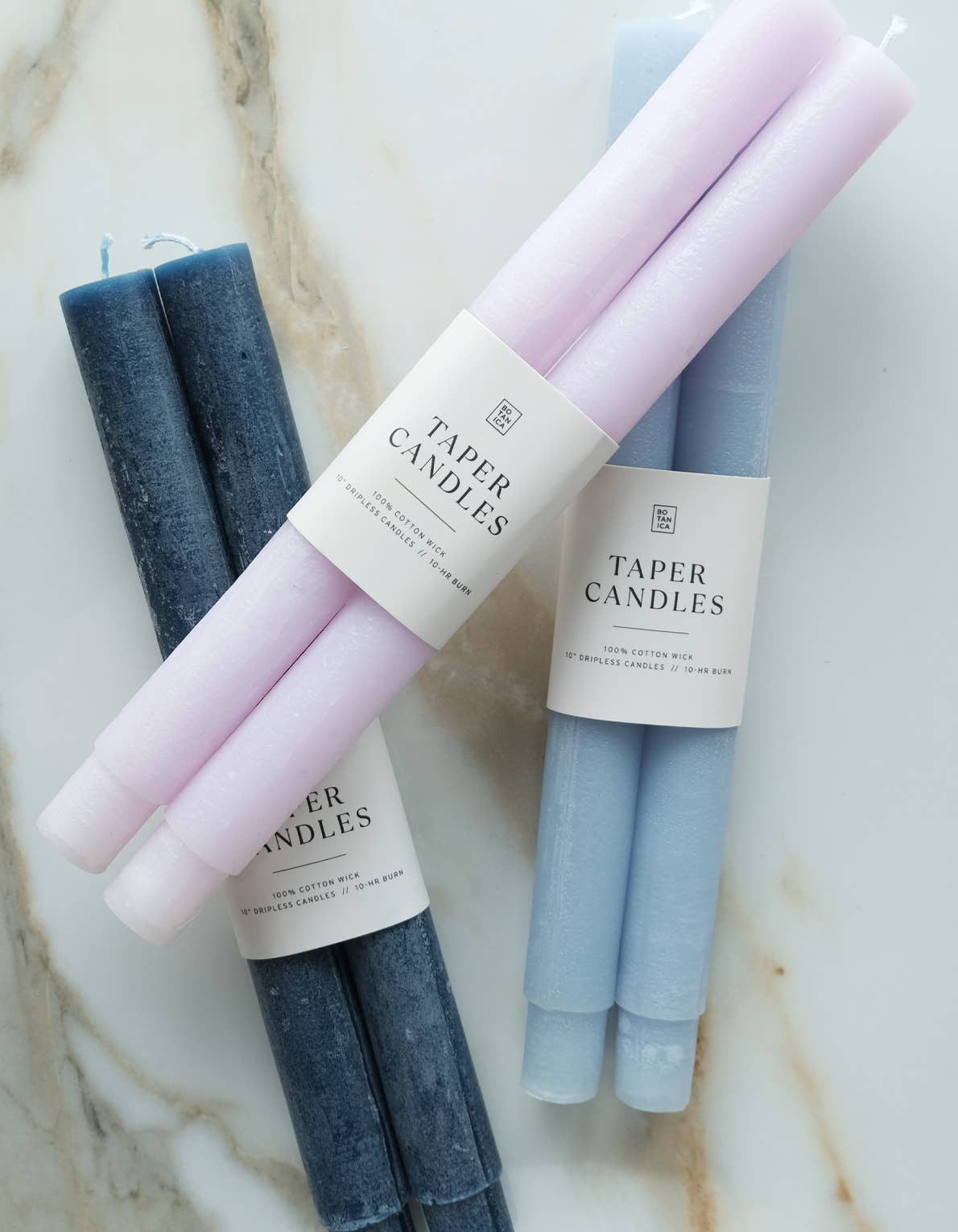 Navy Taper Candle Pair