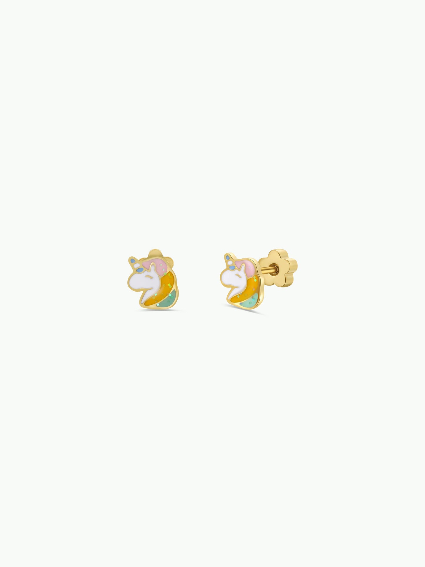 Unicorn Enamel Flat Back Kids Earrings -  JaxKelly