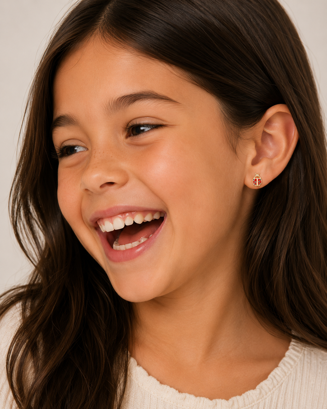 Ladybug Enamel Flat Back Kids Earrings - JaxKelly
