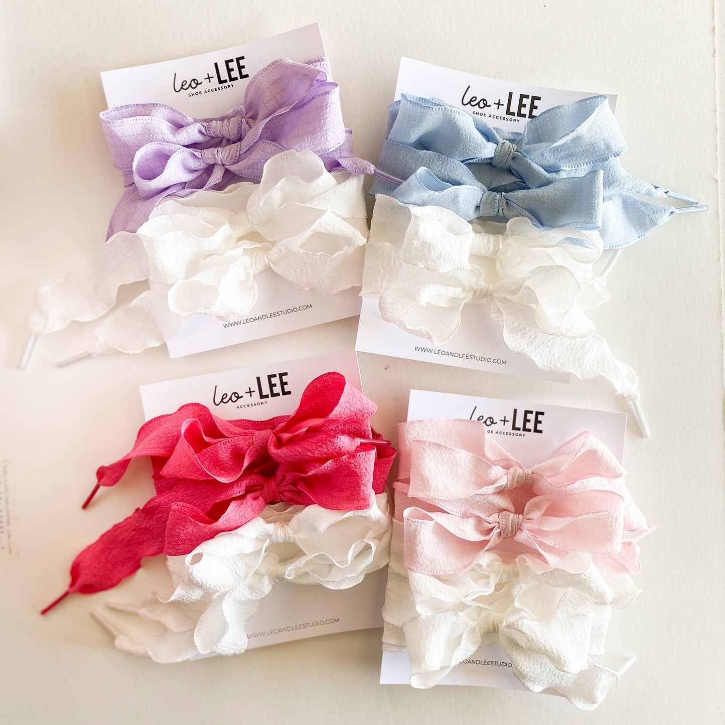Gingham Shoe Lace Sets– Ribbon Bow Shoe Accessories