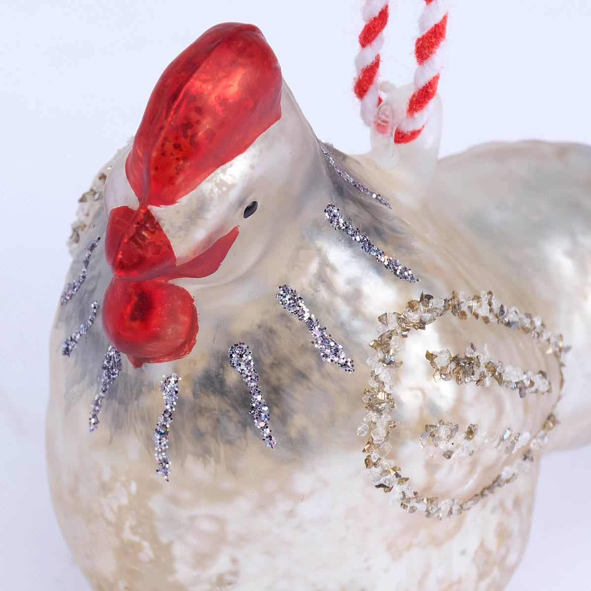 Rooster Glass Ornament - Primitives by Kathy