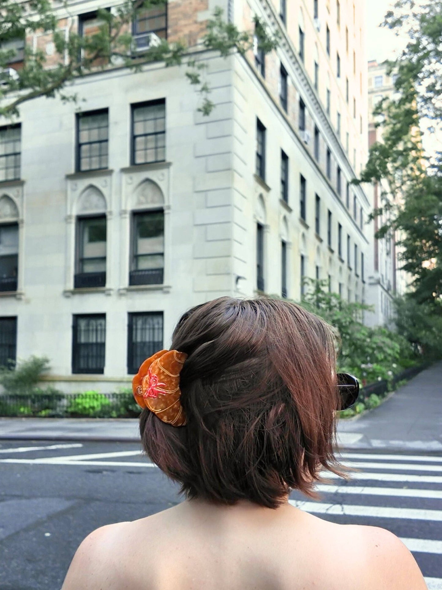 Croissant Hair Clip | Solar Eclipse - Hand-Painted