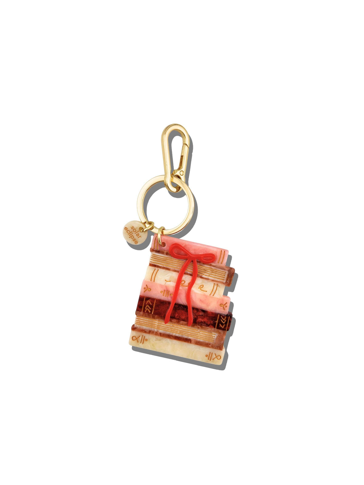 Bow Bookstack Bag Charm + Keychain Solar Eclipse - Hand-painted