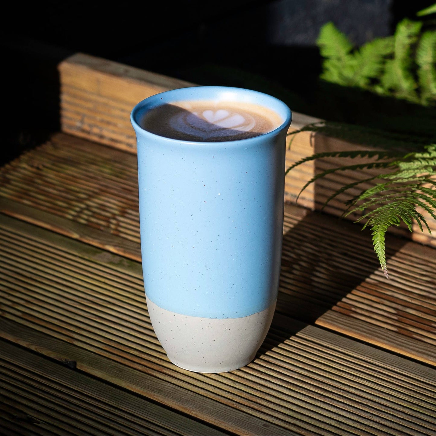 Light Blue Nova Ceramics Travel Mugs - Coastal Drift Ceramic Travel Mug – 16oz Reusable Cup