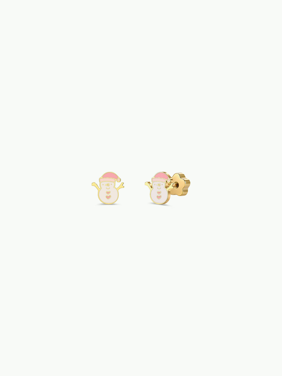 Snowman Enamel Flat Back Kids Earrings - JaxKelly