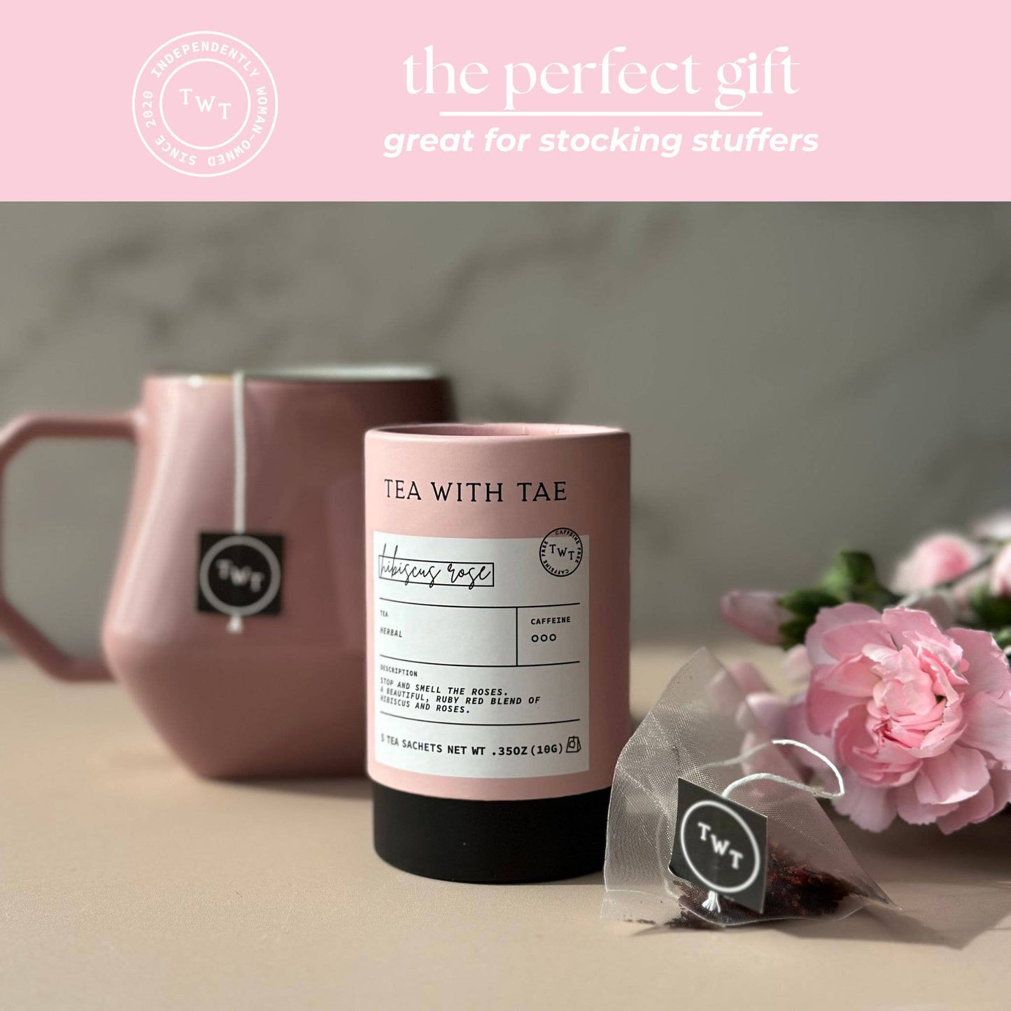 Hibiscus Rose Herbal Mini Tube Gift (5 tea bags)