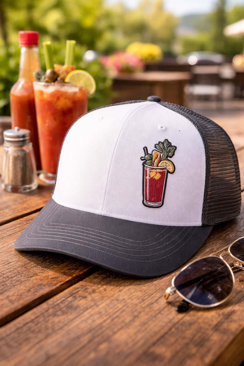 Wholesale Applique - Bloody Mary Cocktail, Olives celery Pork Rings Iron on Patch