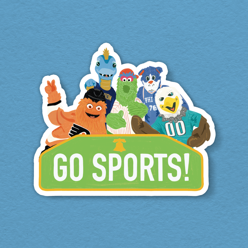 Go Sports Team Philadelphia Mascots Vinyl Sticker