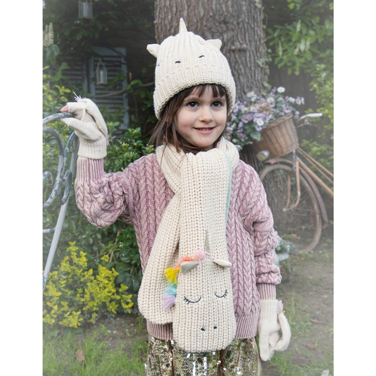 Unicorn Knitted Hat 7-10 Years