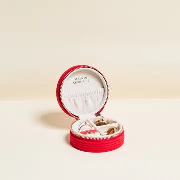 Yvonne Corduroy Travel Jewelry Box - Maison Scarlett