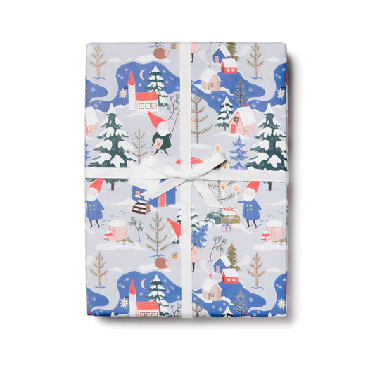 Holiday Gnomes  Wrapping Paper - Red Cap Cards