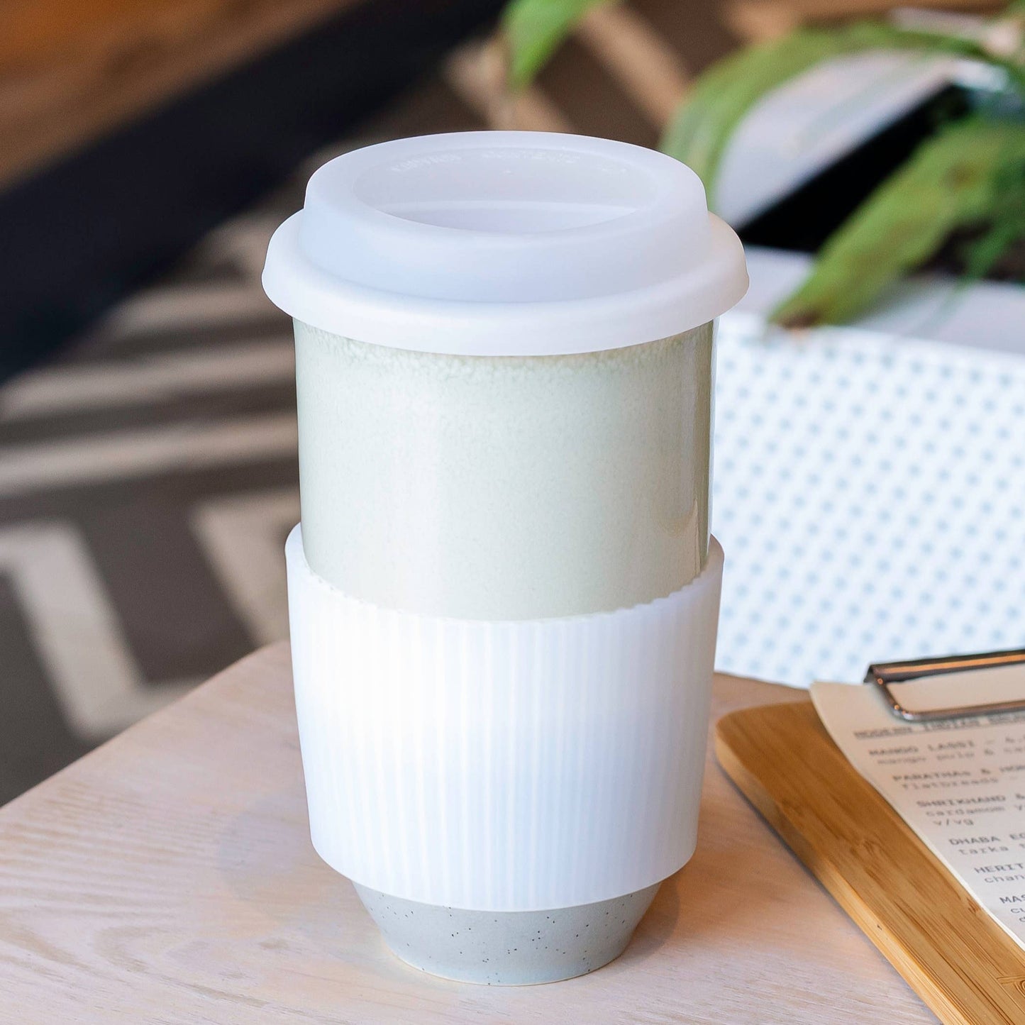 Mist Nova Ceramics Travel Mugs - Ceramic Travel Cup – 16oz with Lid & Sleeve