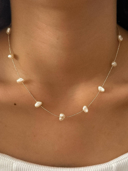 Ida 18K Non-Tarnish Petite Pearl Necklace - Flânerie