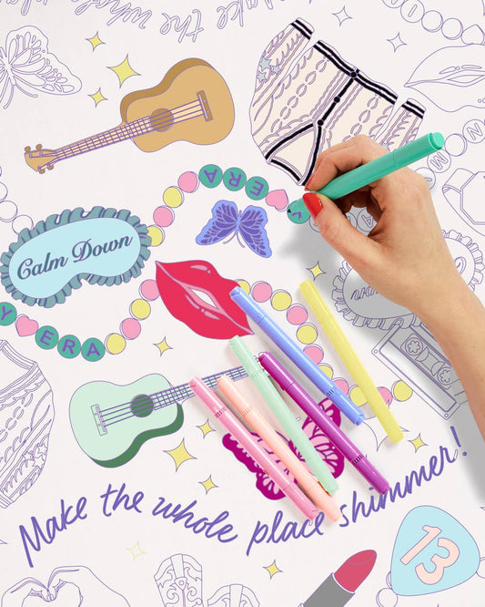 Eras Coloring Tablecloth | eras decor, coloring, swiftie