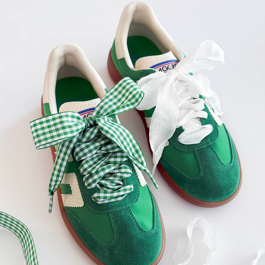 Gingham Shoe Lace Sets– Ribbon Bow Shoe Accessories