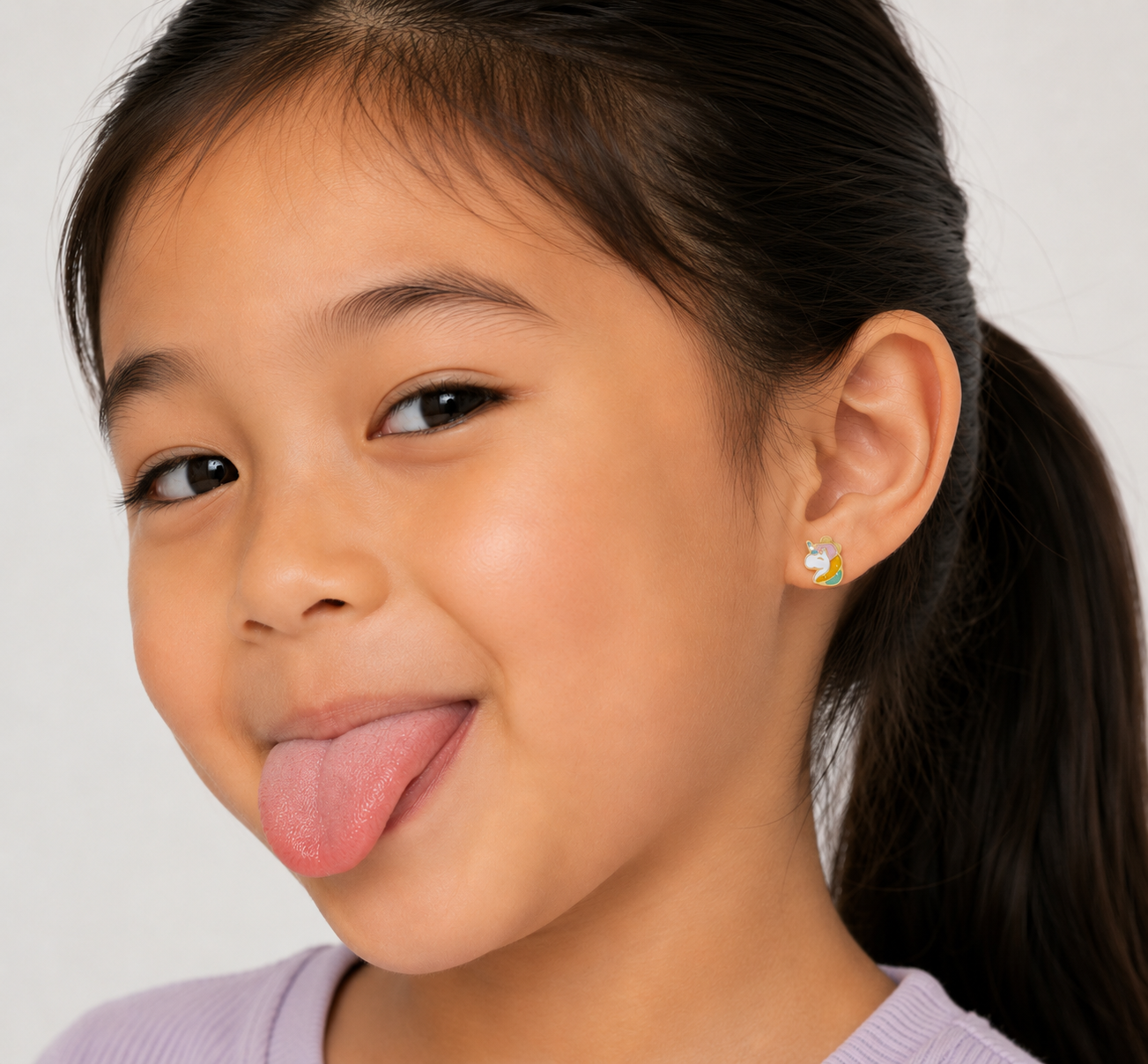Unicorn Enamel Flat Back Kids Earrings -  JaxKelly