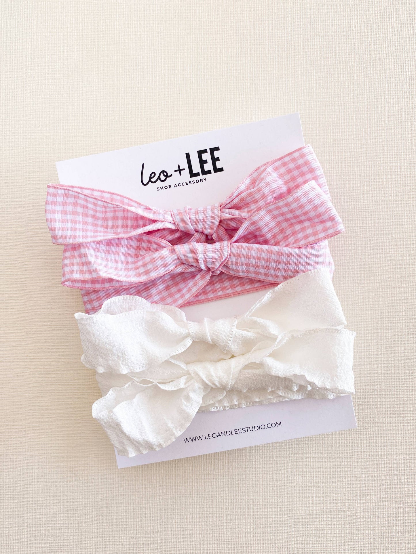 Gingham Shoe Lace Sets– Ribbon Bow Shoe Accessories