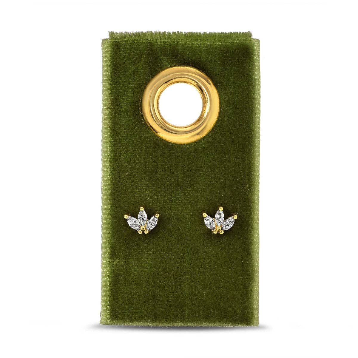 Triple Marquise Cubic Zirconia Studs on Velvet Tag