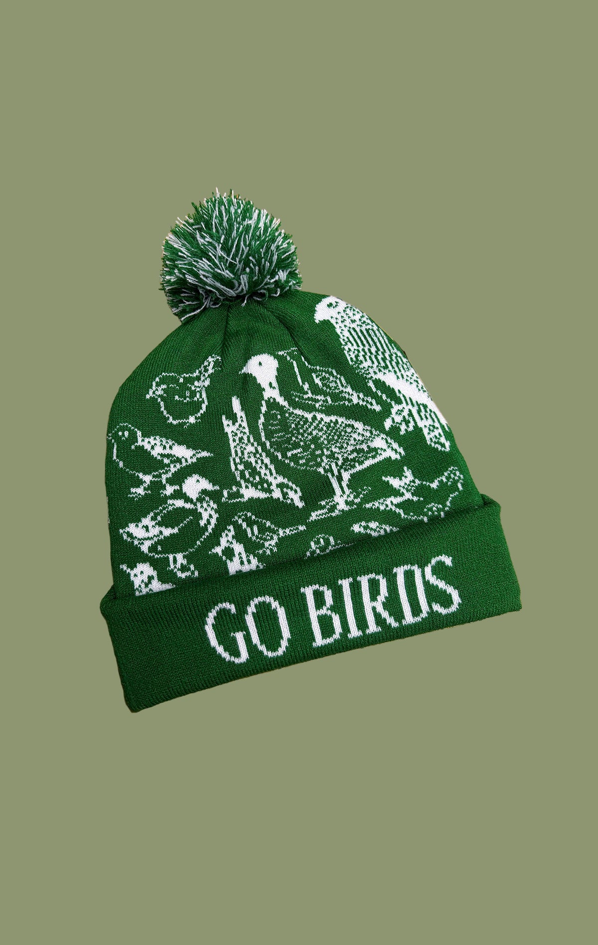 Birds Fan Pom Pom Beanie