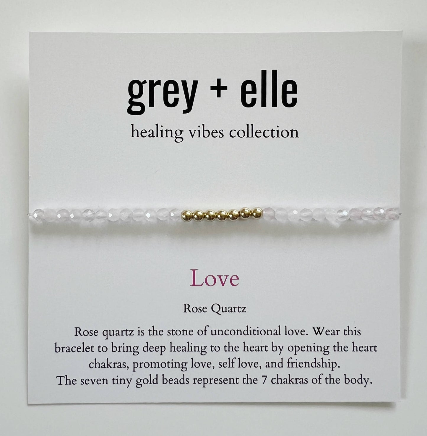 LOVE BRACELET - grey + elle - Healing Vibes Collection