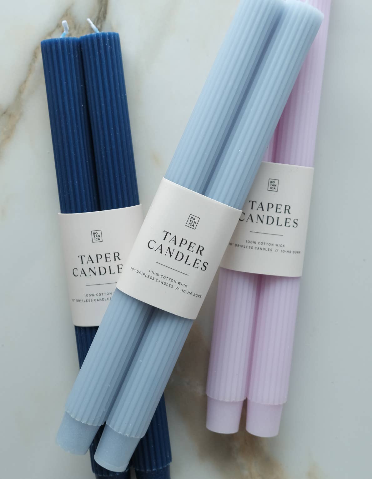Navy Taper Candle Pair