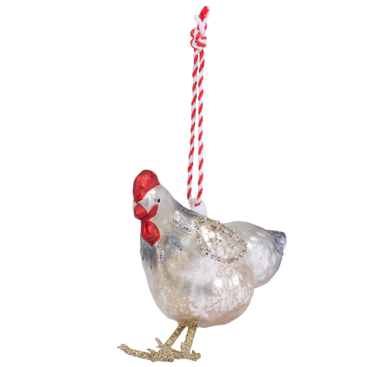 Rooster Glass Ornament - Primitives by Kathy