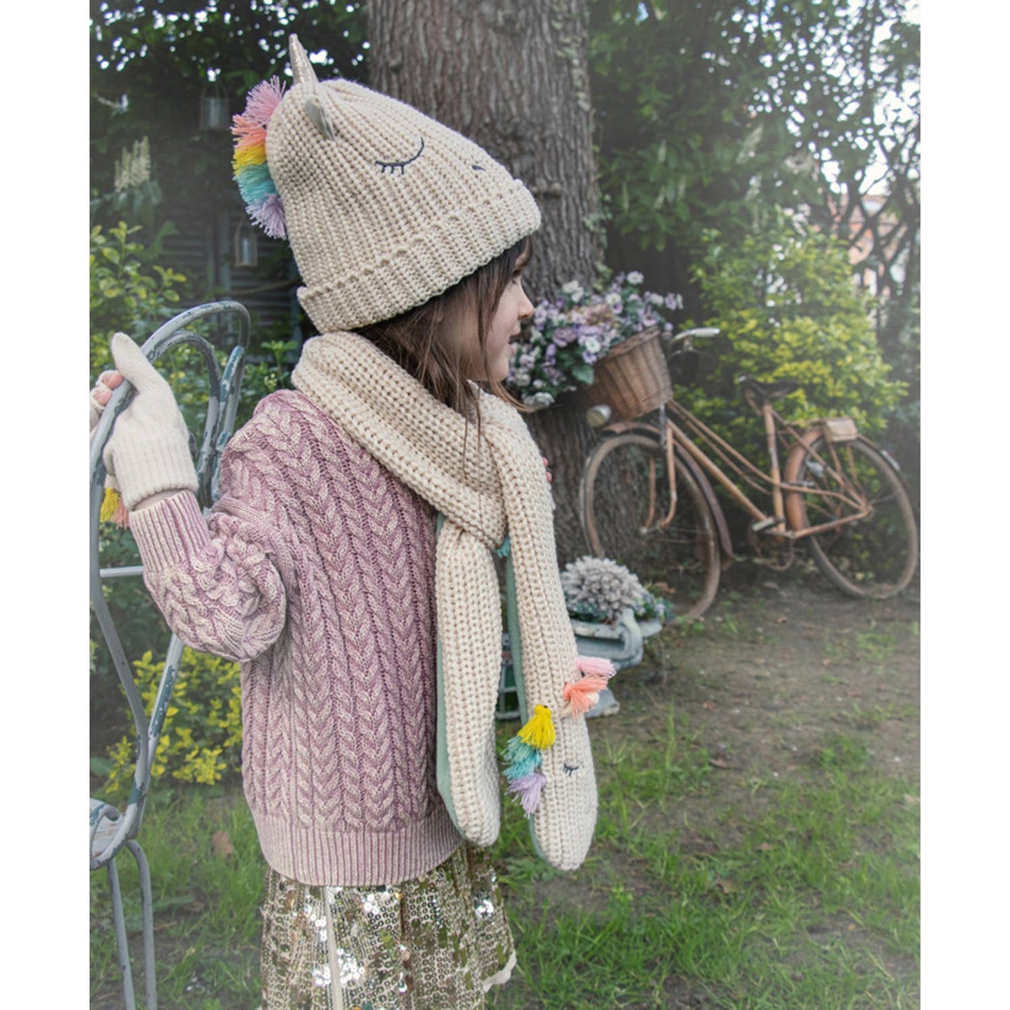 Unicorn Knitted Hat 7-10 Years