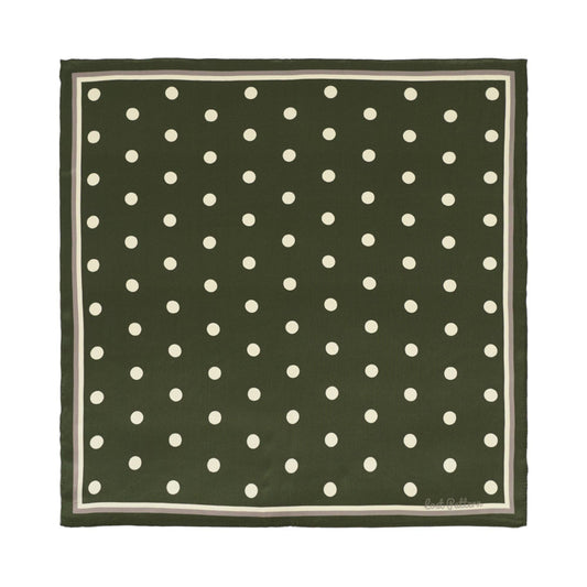 Matcha Polka" Silk Bandana Scarf - Lost Pattern NYC
