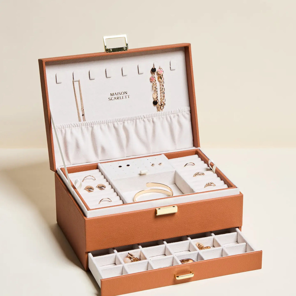 Denise Leather Jewelry Box - Maison Scarlett
