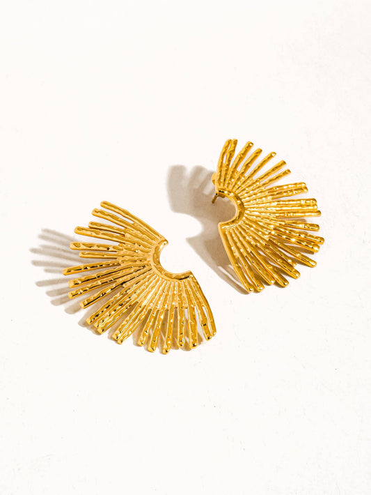Flânerie by MAIQ - Bisous 18K Gold Non-Tarnish Sunburst Earring