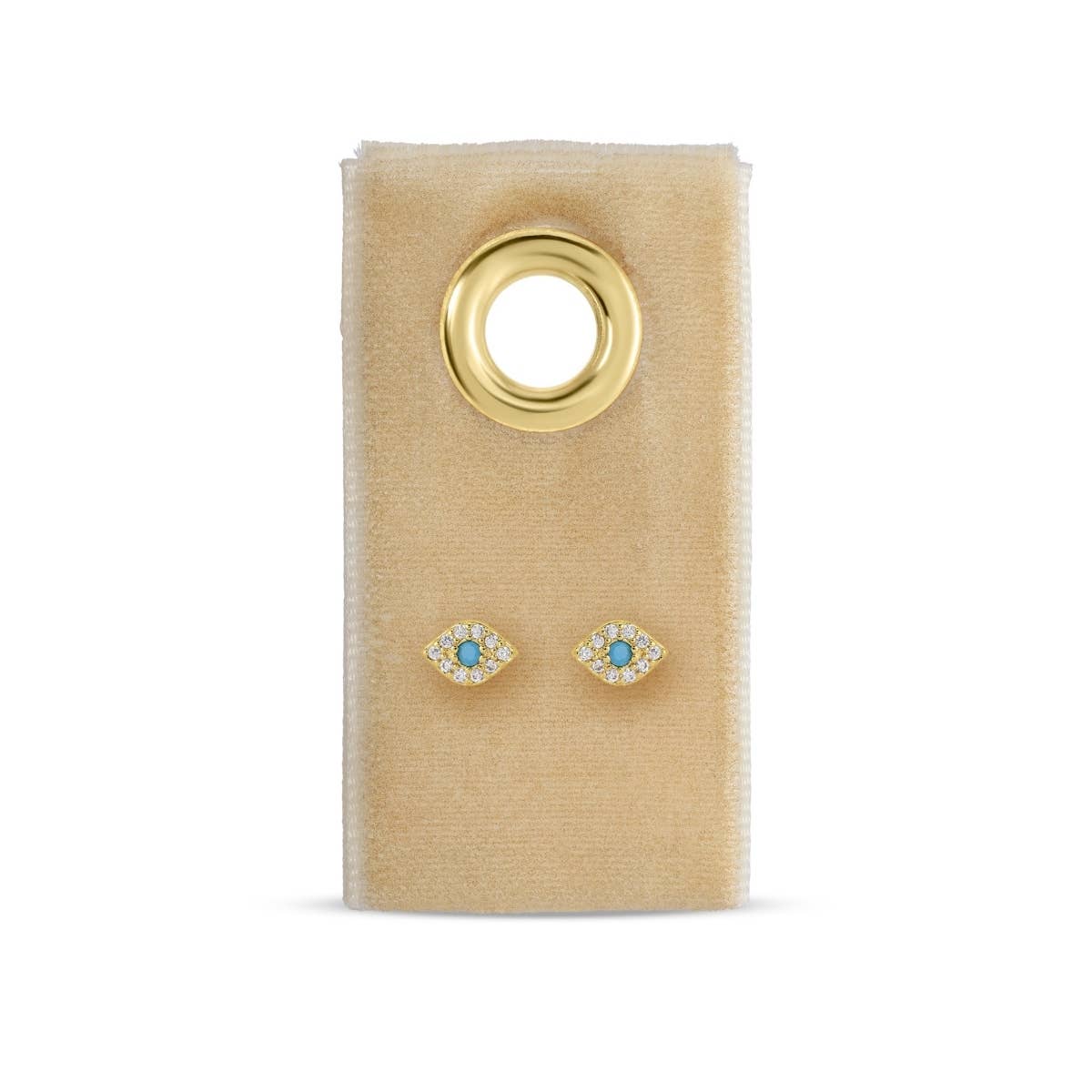 Evil Eye Studs on Velvet Tag