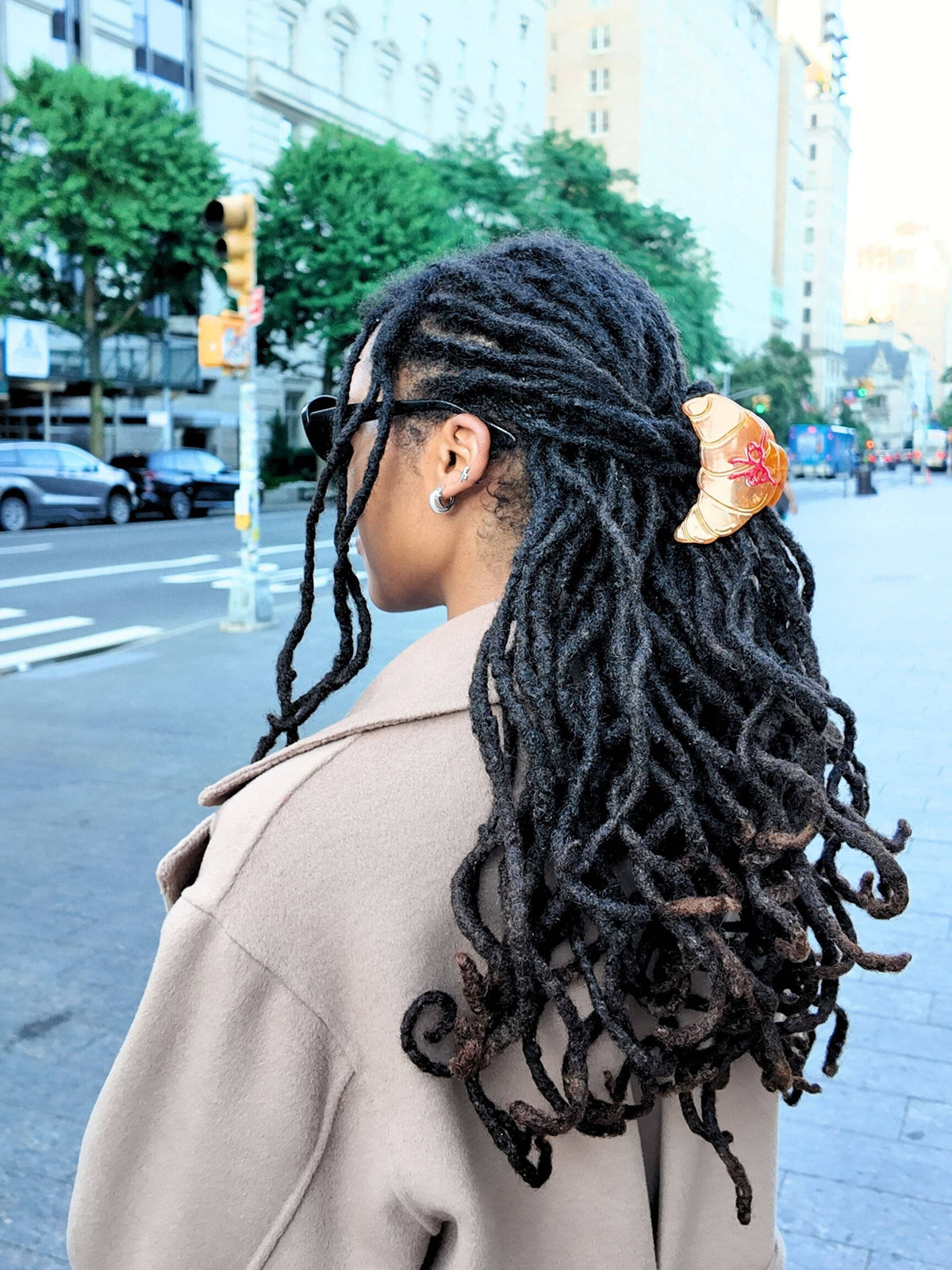 Croissant Hair Clip | Solar Eclipse - Hand-Painted