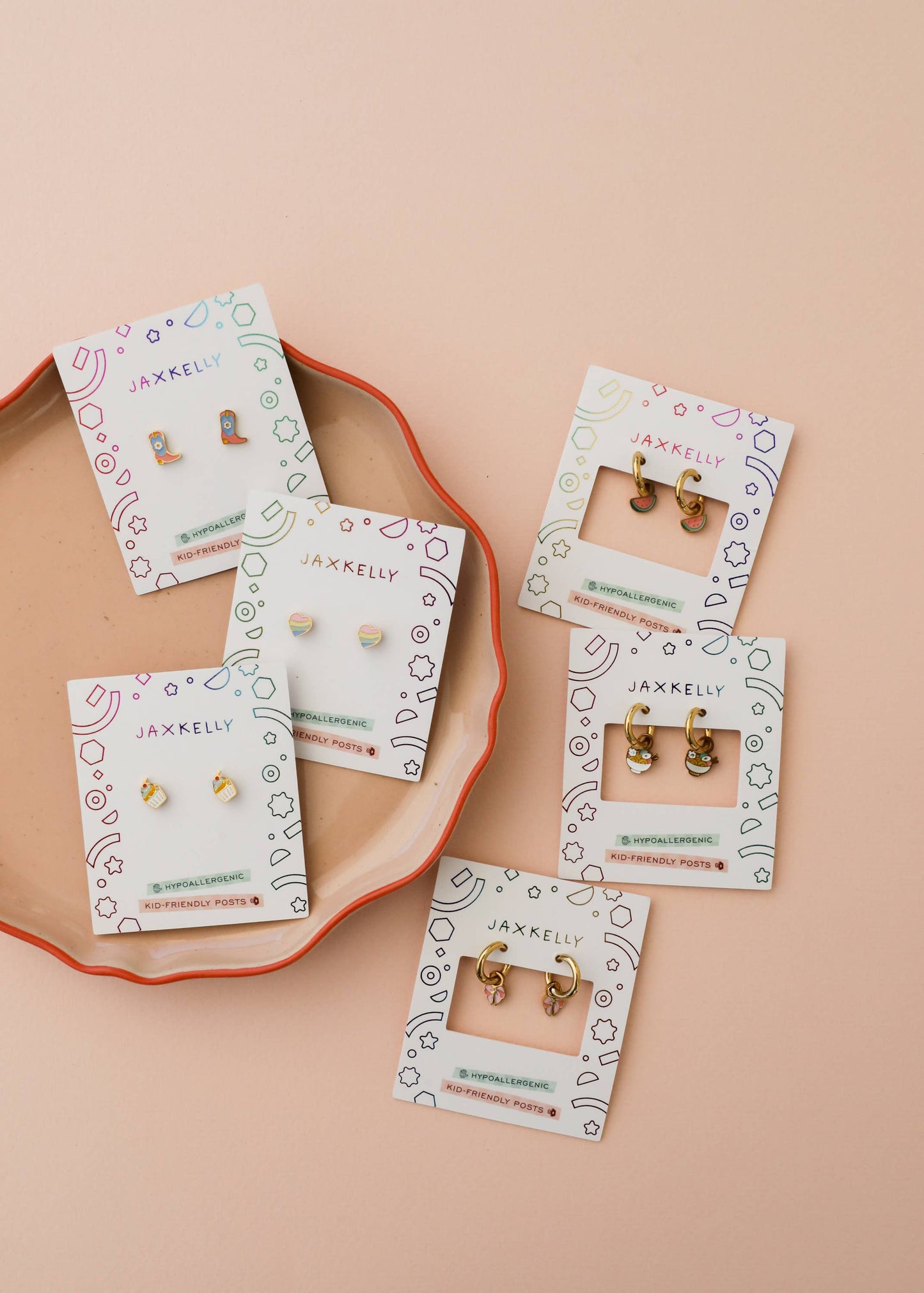 Cupcake Enamel Flat Back Kids Earrings - JaxKelly