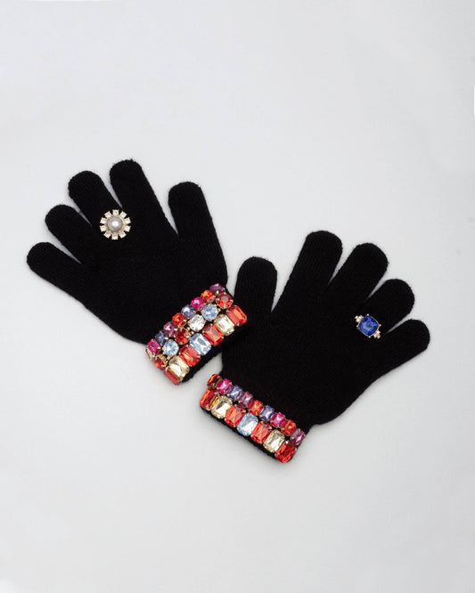 Black Jeweled Gloves - Super Smalls