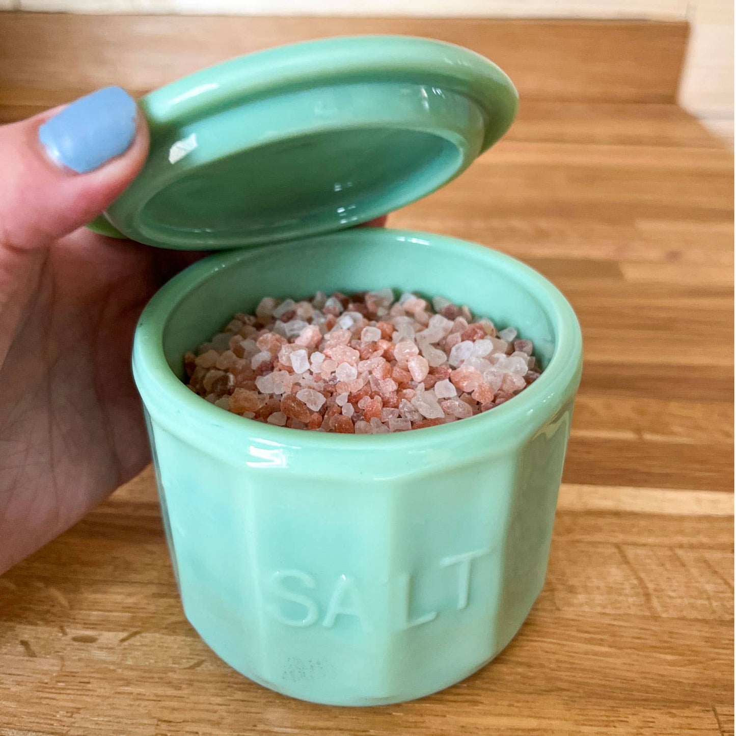 TableCraft Products Company - Jadeite Glass Collection Salt Cellar With Lid