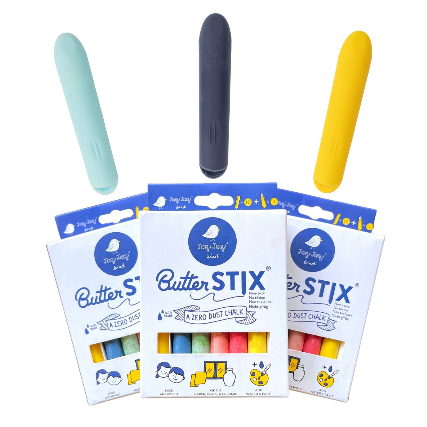 Colored ButterStix® - Dustless Chalk Colors with Holder 12 pcs