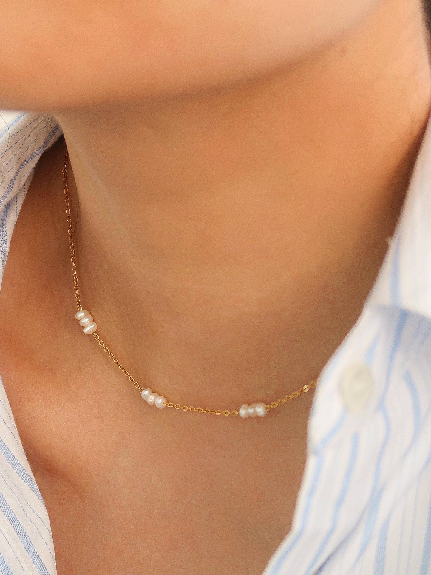 Petite Pearl Chokers Flânerie by MAIQ - 18K Non-Tarnish
