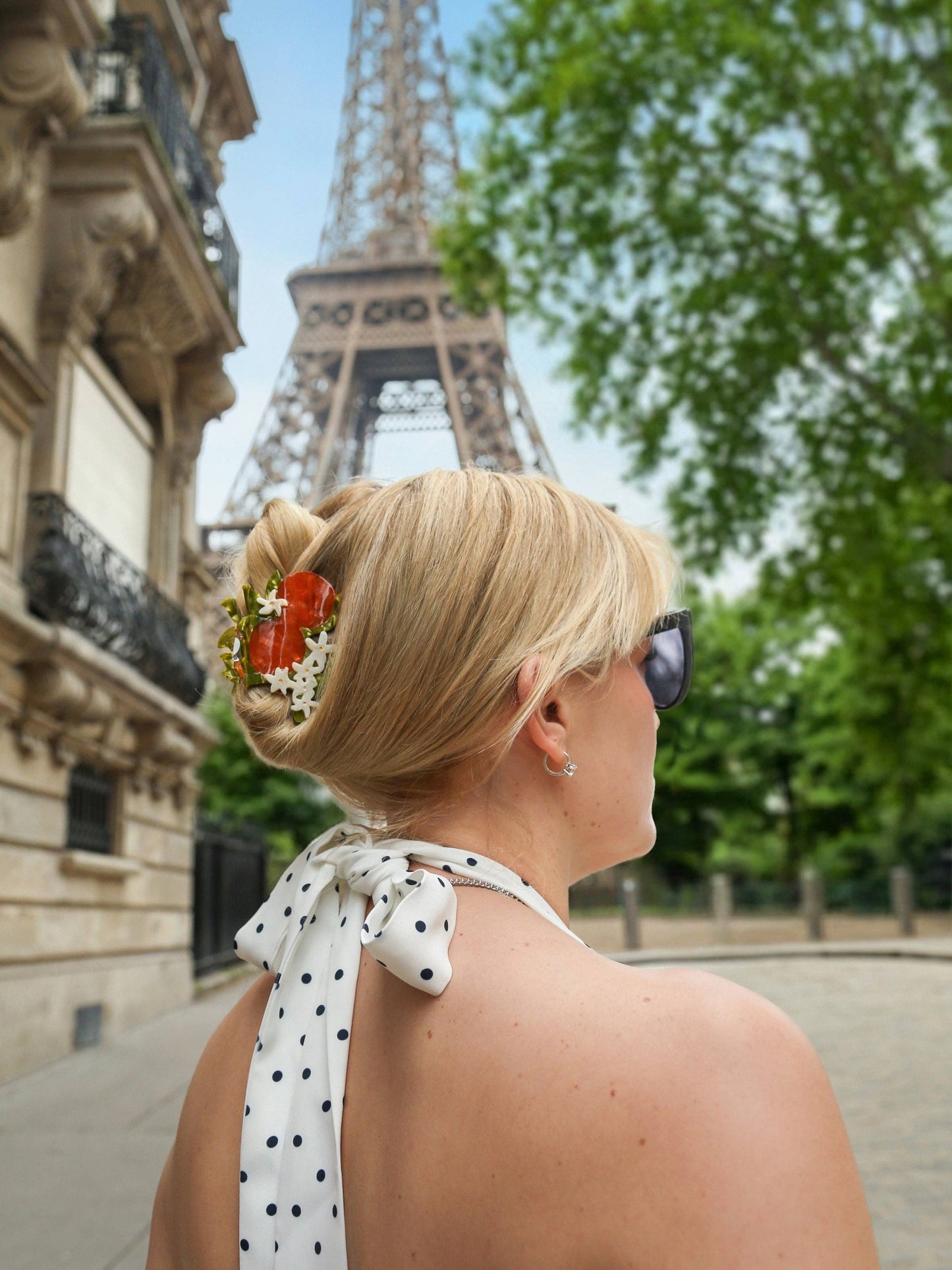 Orange Blossom - Solar Eclipse - Hand-painted Claw Hair Clip | Eco-Friendly